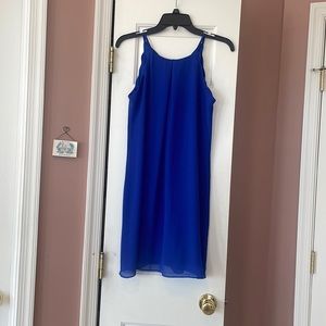 Dillards I.N. San Francisco royal blue scalloped shift dress